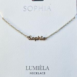 🌸 SOPHIE Script Name Chain Goldtone Necklace 🌸